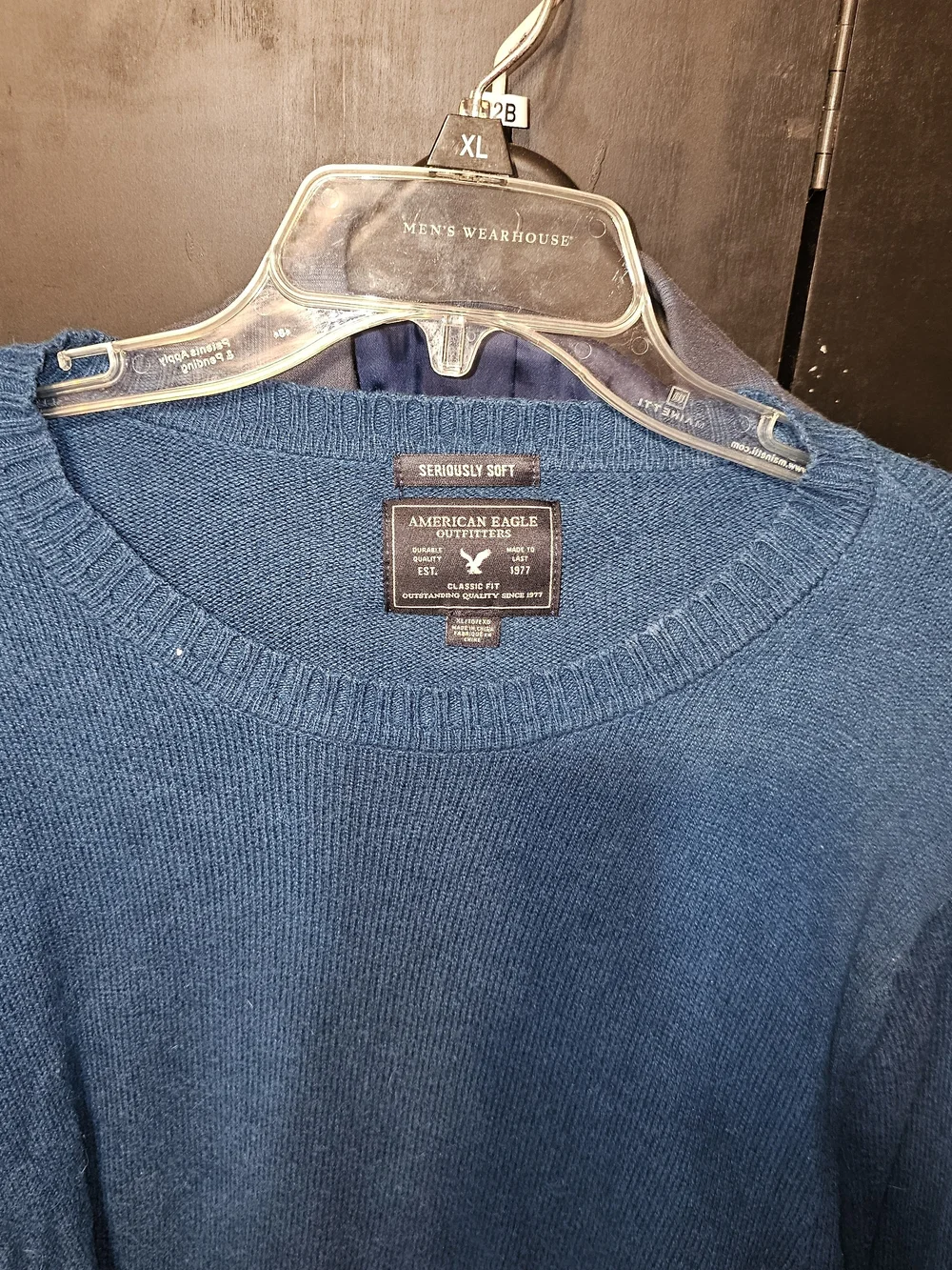 ❤️EUC American Eagle Outfitters Men’s Teal-Blue Crewneck Sweater